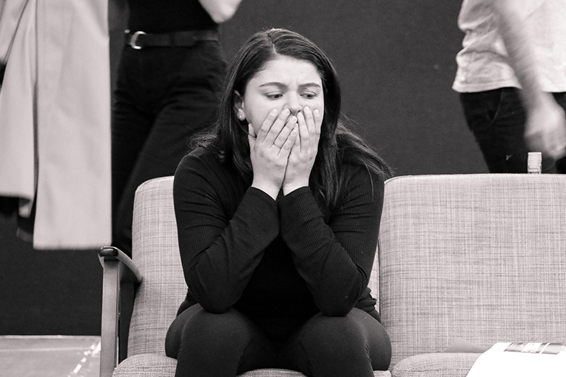 Melissa Kahraman rehearsing for her NIDA graduating production in 2019