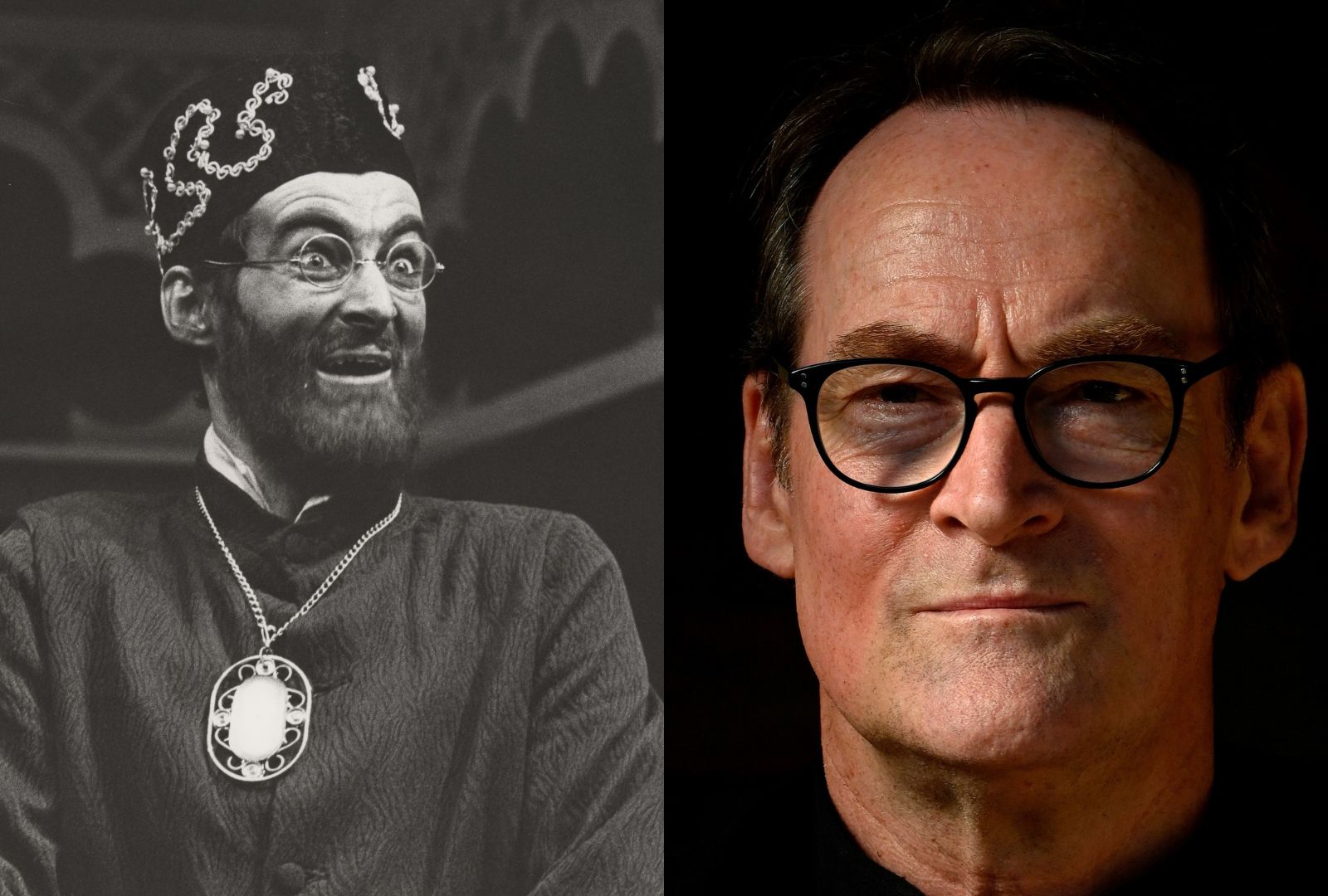 Left: Photo of Keith Robinson as Malvolio in the NIDA production of 'Twelfth Night', 1981. Photo by George Pashuk. Right: Recent headshot provided by Sue Barnett & Associates. Photo by David Dare Parker.