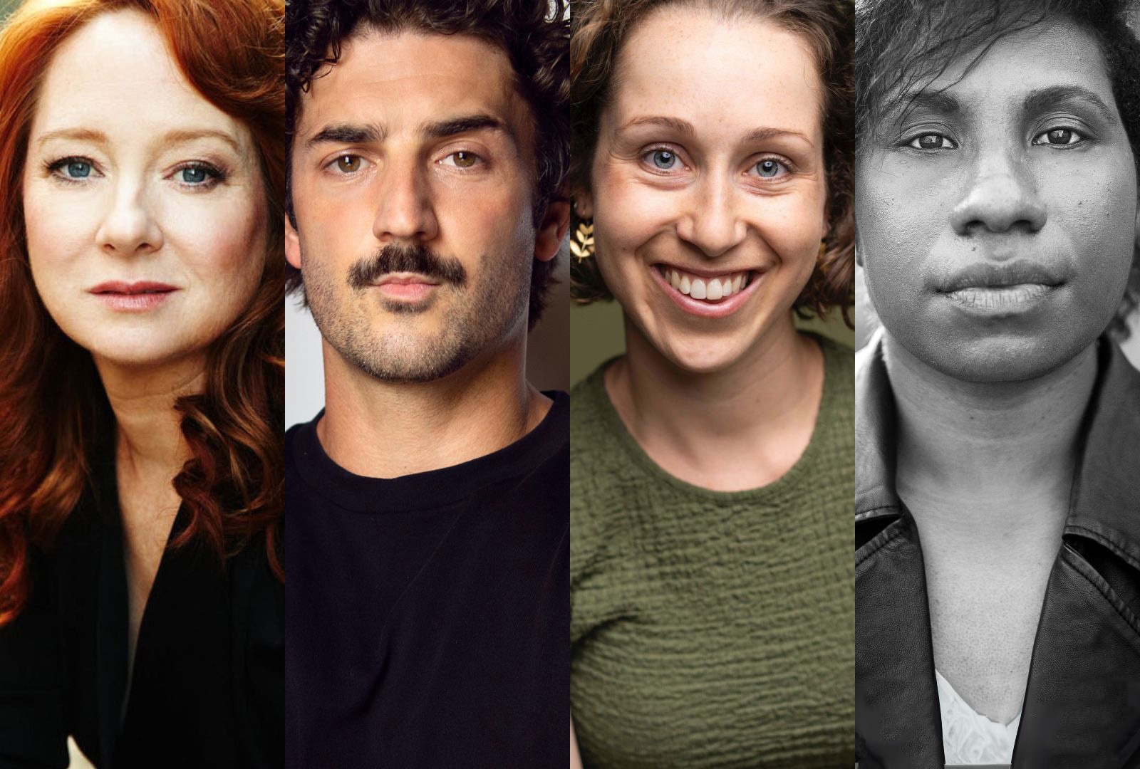 Headshots of The Glorias recipients. From left to right, Mandy McElhinney, Danny Ball (Acting, 2016), Miranda Middleton and Wendy Mocke (Acting, 2017).