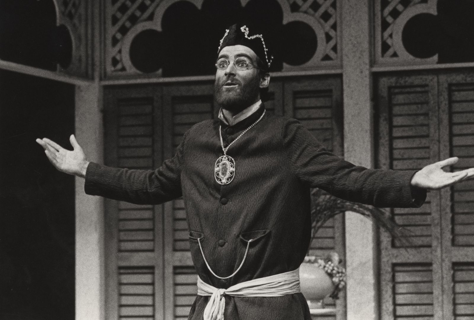 Photo of Keith Robinson as Malvolio in the NIDA production of 'Twelfth Night', 1981. Photo by George Pashuk.
