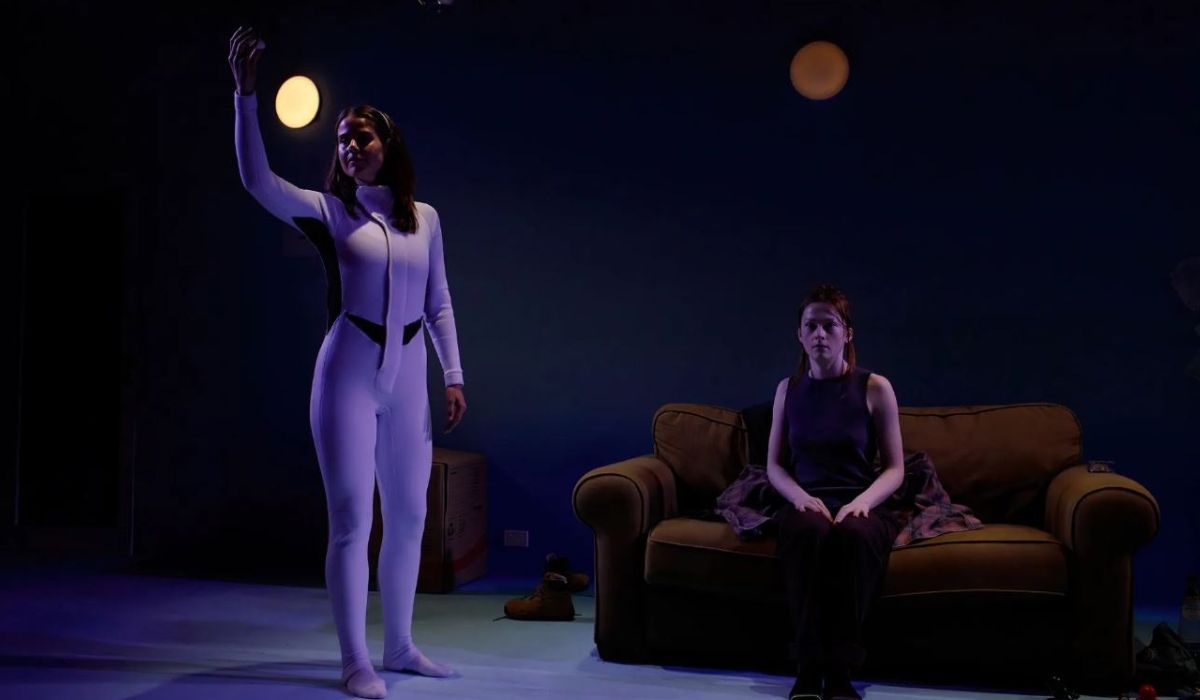 Still image from Belvoir St Theatre Company's 2023 production of Porpoise Pool, designed by Lily Mateljan. Photos by Phil Erbacher.